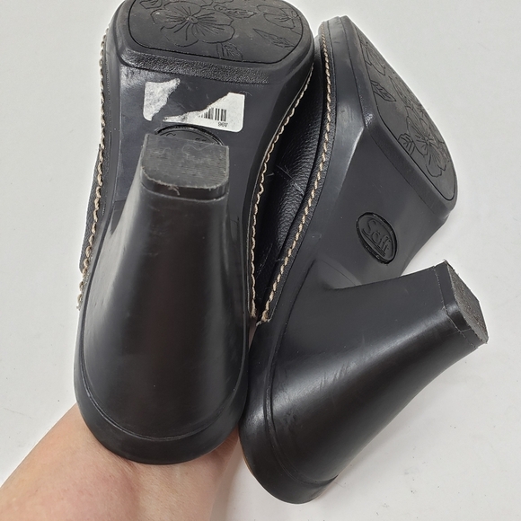 SOFFT Black Leather Mules Slip On Clogs Shoes 8.5 - Picture 6 of 9